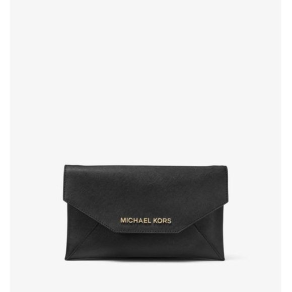 Michael Kors Jet Set Medium Envelope Clutch, Black - Picture 3 of 5
